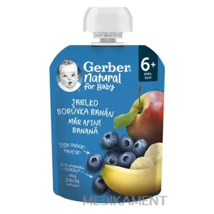 Gerber Natural Kapsička Jablko čučoriedka banán ovocná desiata (od ukonč. 6. mesiaca) 90 g