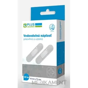 PLUS LEKÁREŇ Náplasť vodoodolná priesvitná a odolná 19 x 72 mm 20 ks