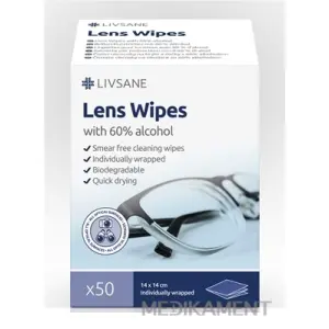 LIVSANE Čistiace obrúsky na okuliare 50 ks