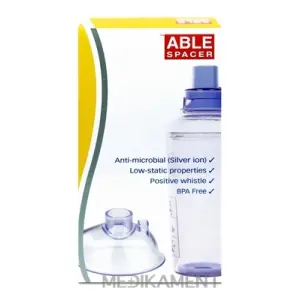 ABLE SPACER 2 + Small Mask Nadstavec inhalačný s ventilom s náustkom a s malou maskou 1 ks