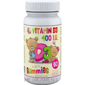 Clinical VITAMIN D3 400 I.U. Gummies  pektínové bonbóny s malinovou príchuťou 60 ks