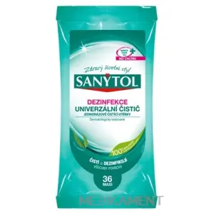 SANYTOL DEZINFEKCIA UNIVERZÁLNY ČISTIČ Utierky jednorazové vôňa Eukalyptus 36 ks