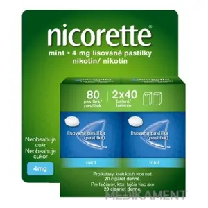 Nicorette Mint 4 mg pastilky 2x40 ks