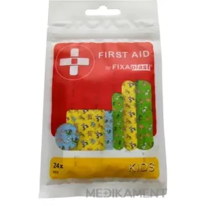 FIXAplast FIRST AID KIDS náplasť MIX stripy rôzne veľkosti tvary a motívy 24 ks