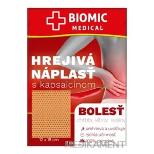 BIOMIC HREJIVÁ NÁPLASŤ s kapsaicínom 12 x 18 cm 1 ks