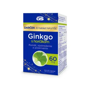 GS Ginkgo 60 mg s horčíkom Darček tbl (inov.2024) 90+30 navyše (120 ks)