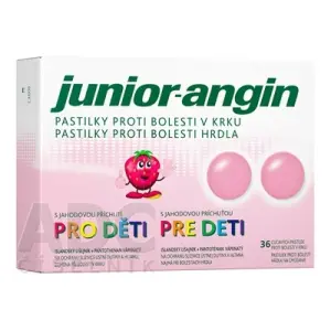 Junior-angin pastilky pre deti s jahodovou príchuťou 36 ks