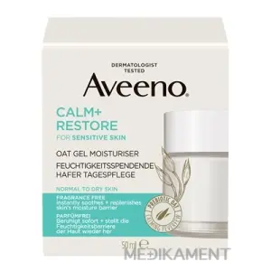Aveeno CALM+RESTORE Oat gel moisturiser hydratačný pleťový gél s ovsom 50 ml