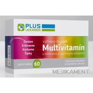 PLUS LEKÁREŇ Multivitamín s minerálmi tablety s rastlinnými extraktmi 60 ks