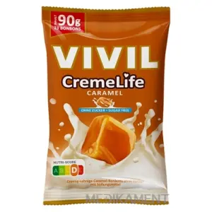 VIVIL BONBONS CremeLife CARAMEL drops so smotanovo karamelovou príchuťou bez cukru 90 g