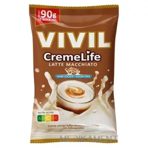 VIVIL BONBONS CremeLife LATTE MACCHIATO drops so smotan. kávovou príchuťou bez cukru 90 g
