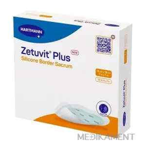 ZETUVIT Plus Silicone Border Sacrum kompres sterilný 18 x 18 cm 10 ks