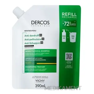 VICHY DERCOS ANTI-DANDRUFF DS DRY REFILL šampón proti suchým lupinám, náh. náplň 390 ml