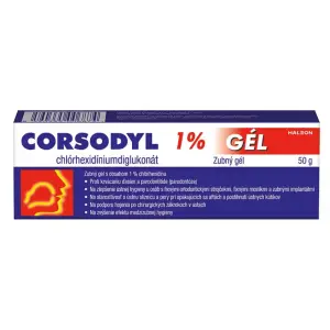 CORSODYL 1% GÉL dentálny gél 50 g - poškodená krabička