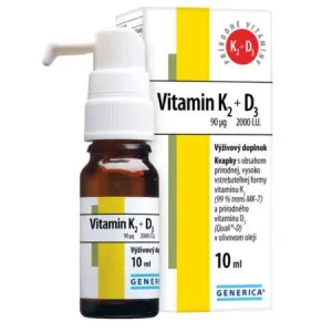 GENERICA Vitamin K2 90 µg + D3 2000 I.U. kvapky 10 ml