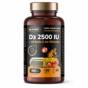 BE A PRO! Darček Barnys VITAMÍN C so šípkami + D3 2500 IU  kapsuly 30 ks