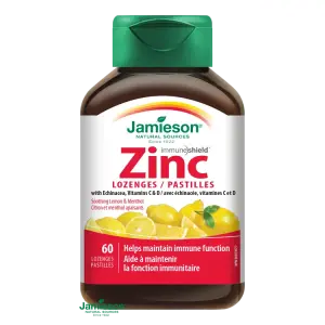 JAMIESON ZINOK S VITAMÍNMI C a D3 pastilky s príchuťou citróna 60 ks