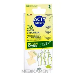 ACTYPATCH REPELENTNÁ NÁPLASŤ CITRONELLA s postupným uvoľňovaním 36 ks