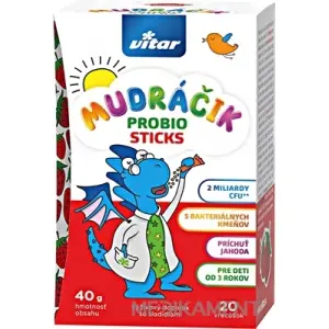 VITAR MUDRÁČIK Probio Sticks prášok vo vrecúškach, príchuť jahoda 20 ks