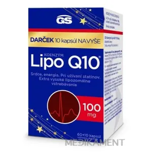 GS Koenzým Lipo Q10 100 mg kapsule 60+10 ks navyše (70 ks)