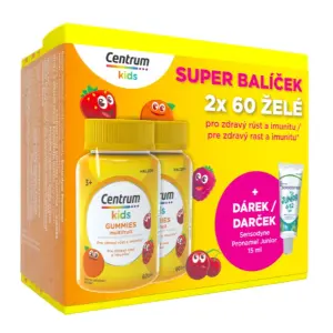 Centrum kids GUMMIES multifruit želé s vitamínmi a minerálmi + darček 2 x 60 ks