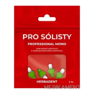 HERBADENT Professional MONO Doplnkové nadstavce k jednozväzkovej zubnej kefke 4 ks