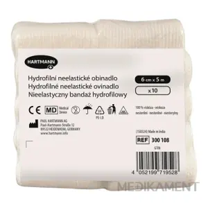 Hartmann Ovínadlo hydrofilné neelastické pletené nesterilné 6 cm x 5 m 10 ks