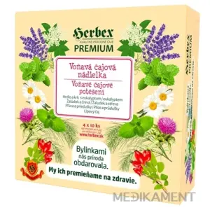 HERBEX Premium Voňavá čajová nádielka čaje (hrdlo a krk s eukalyptom + žalúdok a čreva + p