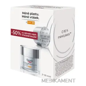 Eucerin HYALURON-FILLER+3xEFFECT Denný krém SPF30 dóza + náhradná náplň 2 x 50 ml