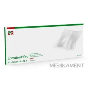 Lomatuell Pro Krytie na rany s kontaktnou sieťkou hydrokoloidné 10 x 30 cm 10 ks