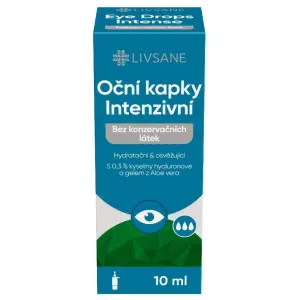 LIVSANE Intenzívne očné kvapky - suché oči bez konzervantov s 0,3% HA 10 ml