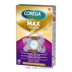 COREGA POWER MAX MAX ČISTOTA antibakteriálne čistiace tablety 36 ks