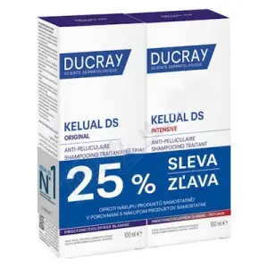 DUCRAY KELUAL DS (INTENSIVE + ORIGINAL) ošetrujúci šampón proti lupinám (zľava 25%) 2x100 
