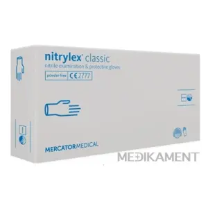 MERCATOR nitrylex white Nitrilové rukavice veľ.M biele nesterilné nepudrované 100 ks