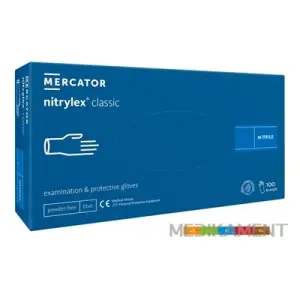 MERCATOR nitrylex classic Nitrilové rukavice veľ.L modré nesterilné nepudrované 100 ks