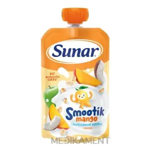 Sunar SMOOTÍK Mango, kokosové mlieko, ovos ovocno-obilný príkrm 1ks