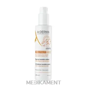 A-DERMA PROTECT KIDS Transparentný sprej SPF50+ pre deti na opaľovanie 200 ml