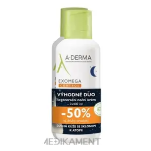 A-DERMA EXOMEGA CONTROL Nočný krém regeneračný emolienčný 2 x 400 ml