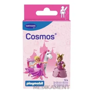 Cosmos Playmobil Princess vodeodolná detská náplasť na rany 3 veľkosti + maľovanka 12 ks