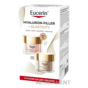 Eucerin HYALURON-FIL.+ELASTICITY Rosé DUO denný krém SPF30 50 ml + nočný krém 50 ml