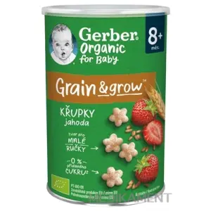 Gerber Organic CHRUMKY Pšeničné jahoda od 8. mesiaca 35 g