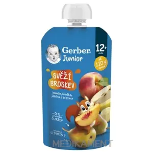 Gerber Junior Kapsička SVIEŽA BROSKYŇA ovocná desiata od ukonč. 12. mesiaca 110 g