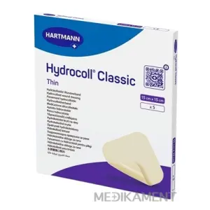 Hydrocoll Classic Thin hydrokoloidné krytie na rany 15 x 15 cm 5 ks