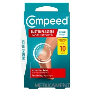 Compeed NÁPLASŤ na pľuzgiere na nohách STREDNÁ hydrokoloidná 10 ks
