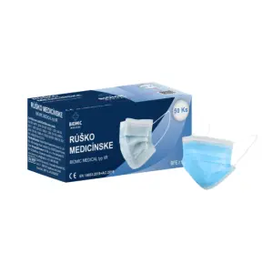 BIOMIC RÚŠKO medicínske modré pre dospelých jednorazové typ IIR 50 ks