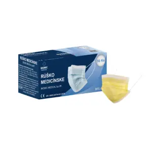 BIOMIC RÚŠKO medicínske žlté pre dospelých jednorazové typ IIR 50 ks
