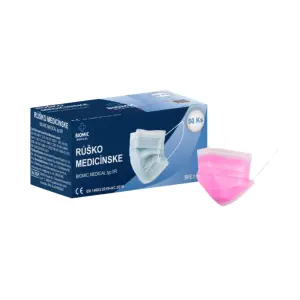 BIOMIC RÚŠKO medicínske ružové pre dospelých jednorazové typ IIR 50 ks
