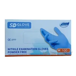 SD GLOVE Nitrilové rukavice veľ. M modré nepudrované nesterilné 100 ks