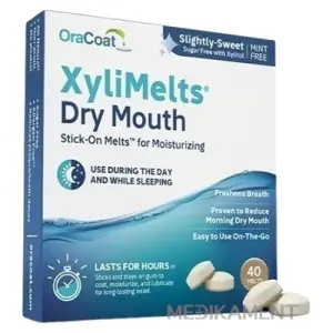OraCoat XyliMelts Dry Mouth rozpustné priľnavé tablety mierne sladké 40 ks