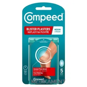 Compeed NÁPLASŤ na pľuzgiere na nohách STREDNÁ hydrokoloidná 5 ks